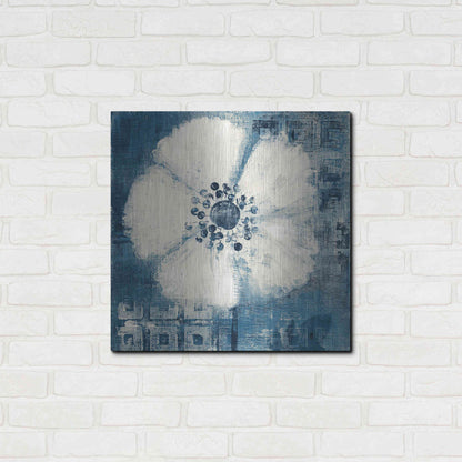 Luxe Metal Art 'Daisy for Barbara Blue Crop' by Studio Mousseau, Metal Wall Art,24x24