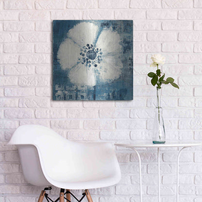 Luxe Metal Art 'Daisy for Barbara Blue Crop' by Studio Mousseau, Metal Wall Art,24x24