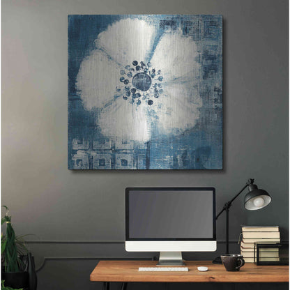 Luxe Metal Art 'Daisy for Barbara Blue Crop' by Studio Mousseau, Metal Wall Art,36x36