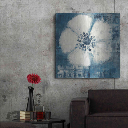 Luxe Metal Art 'Daisy for Barbara Blue Crop' by Studio Mousseau, Metal Wall Art,36x36