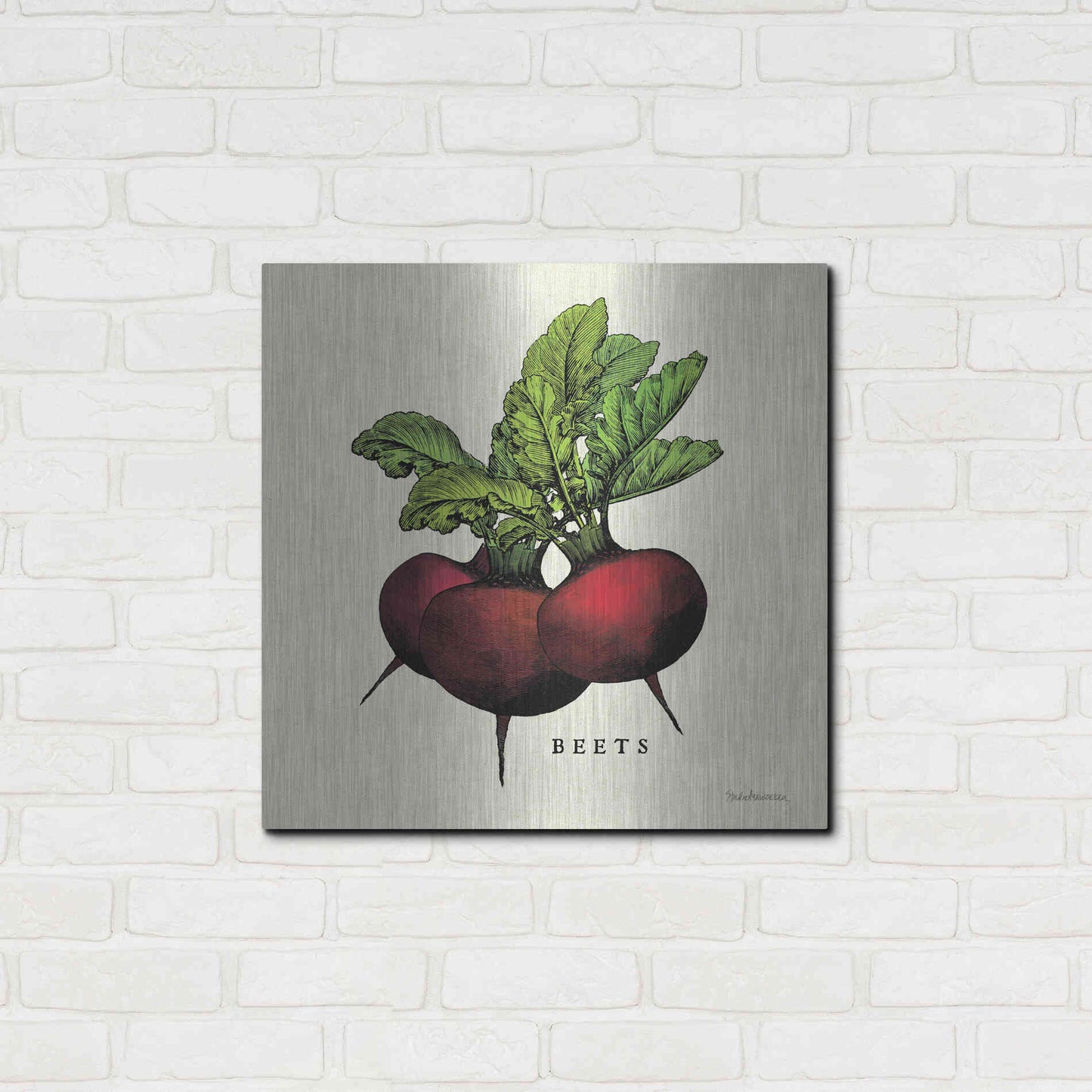 Luxe Metal Art 'Linen Vegetable I v2' by Studio Mousseau, Metal Wall Art,24x24
