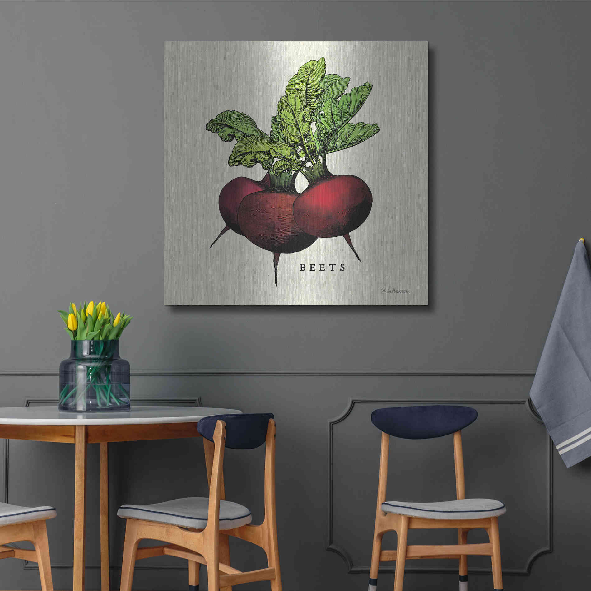 Luxe Metal Art 'Linen Vegetable I v2' by Studio Mousseau, Metal Wall Art,36x36