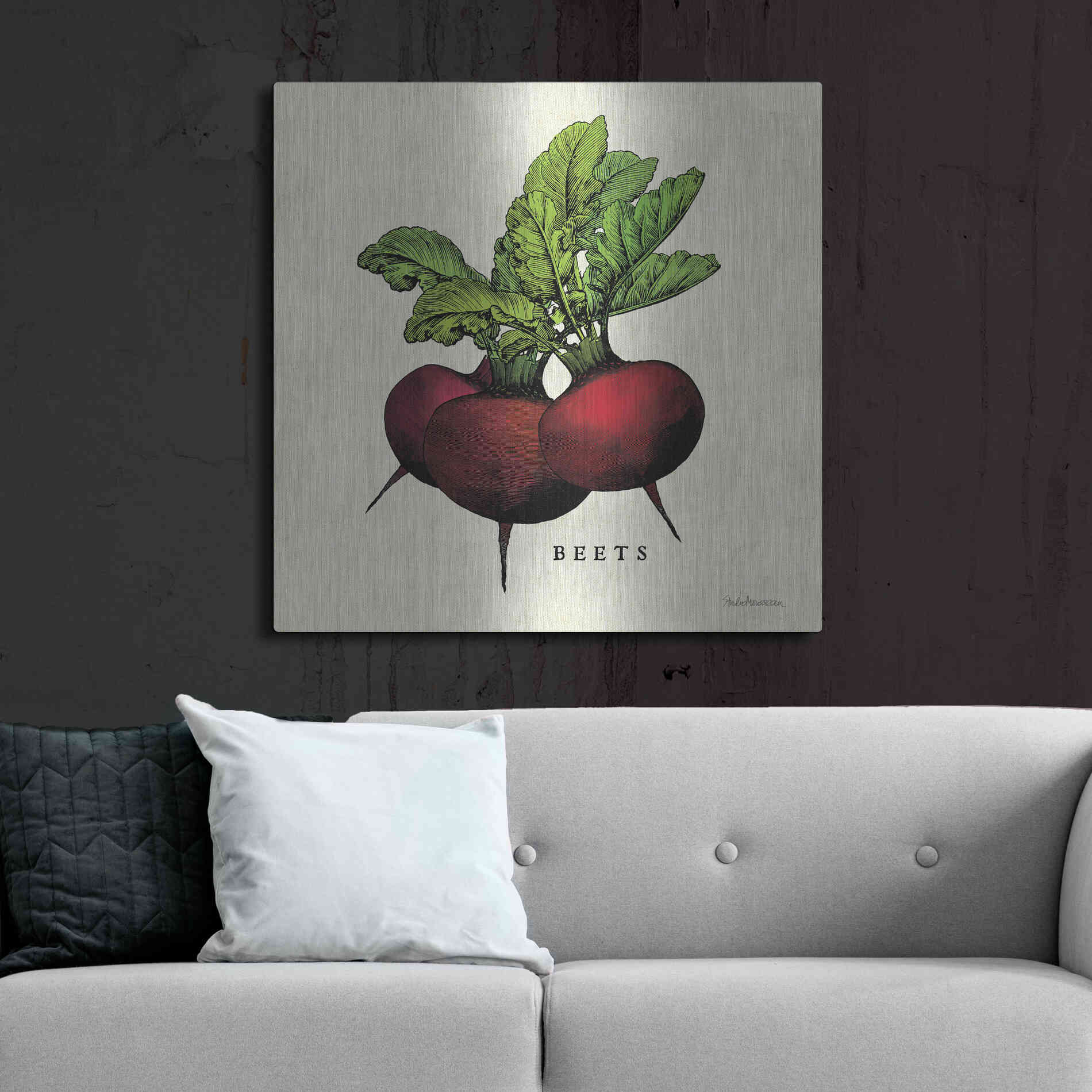 Luxe Metal Art 'Linen Vegetable I v2' by Studio Mousseau, Metal Wall Art,36x36