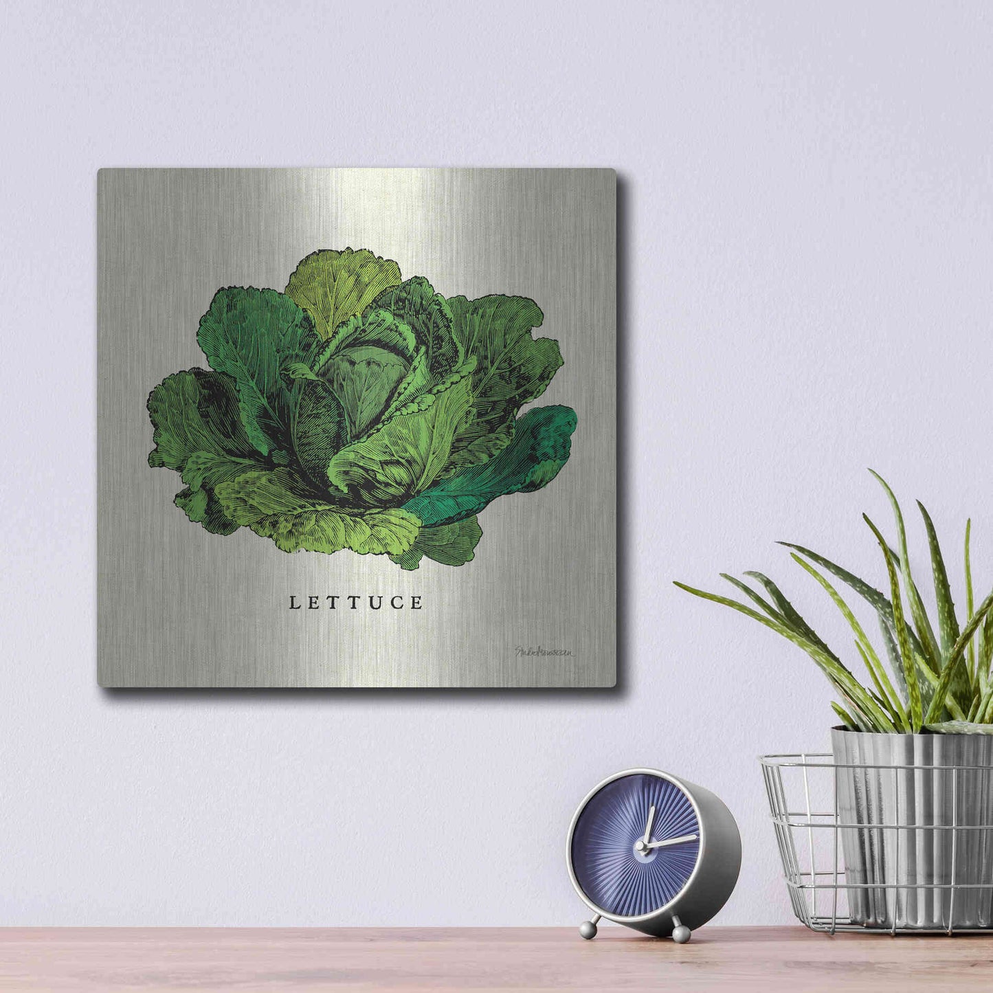 Luxe Metal Art 'Linen Vegetable II v2' by Studio Mousseau, Metal Wall Art,12x12