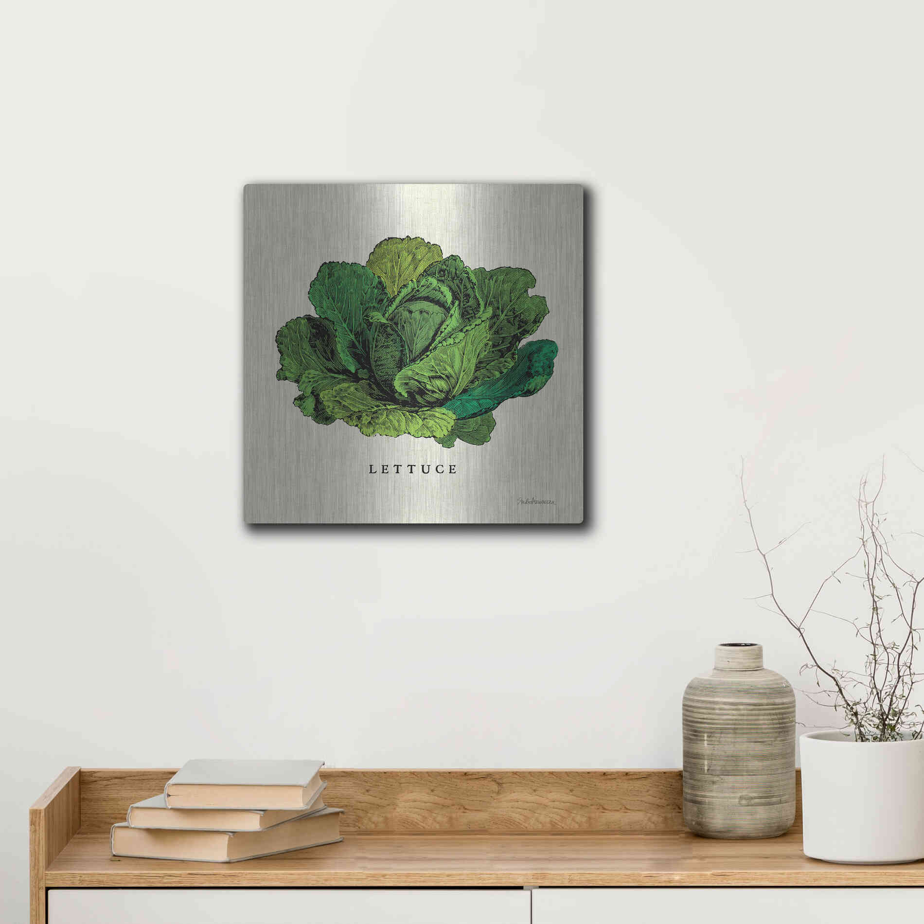 Luxe Metal Art 'Linen Vegetable II v2' by Studio Mousseau, Metal Wall Art,12x12