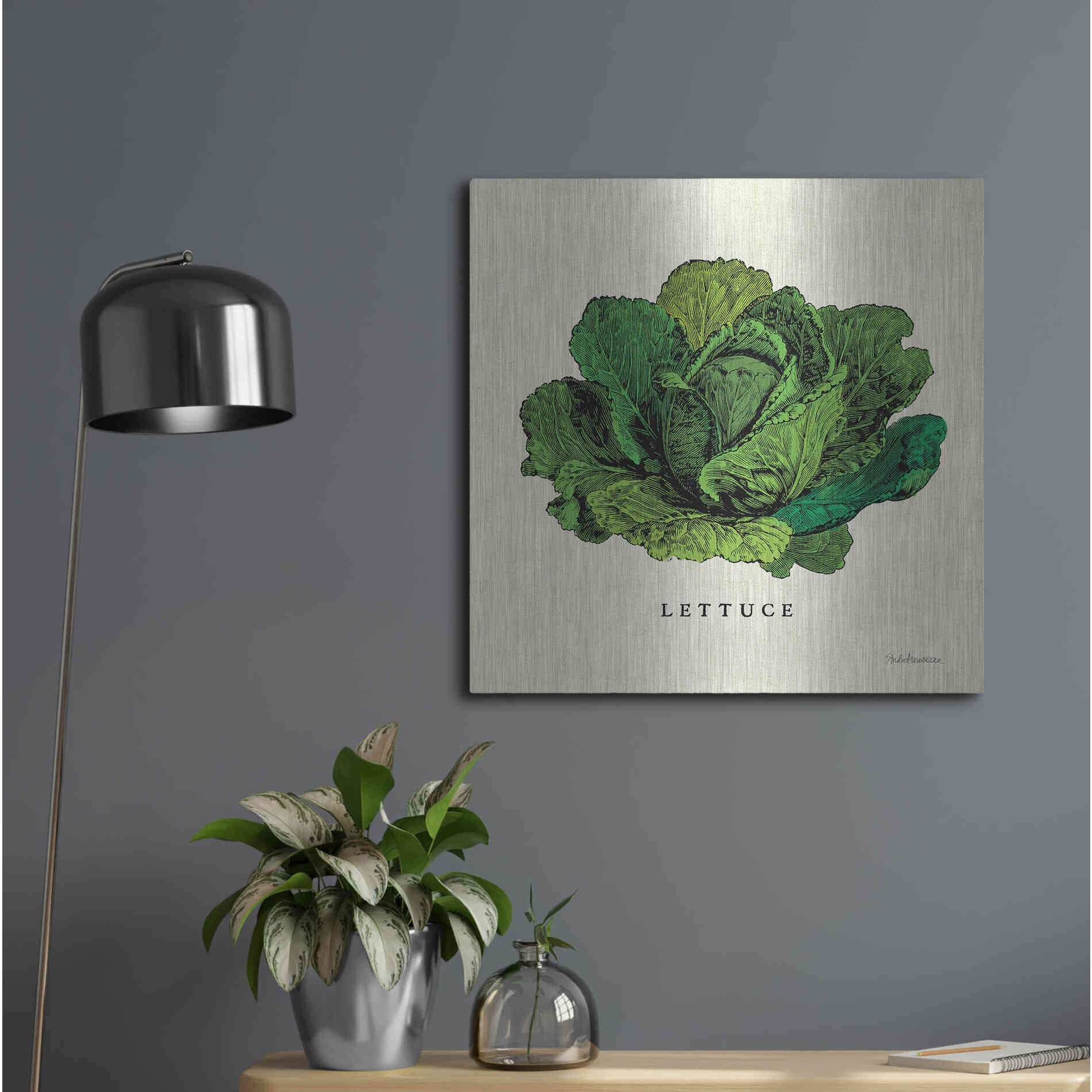 Luxe Metal Art 'Linen Vegetable II v2' by Studio Mousseau, Metal Wall Art,24x24