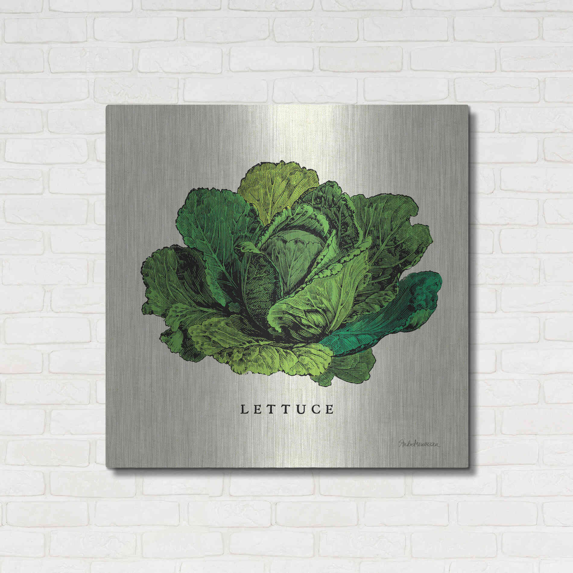 Luxe Metal Art 'Linen Vegetable II v2' by Studio Mousseau, Metal Wall Art,36x36