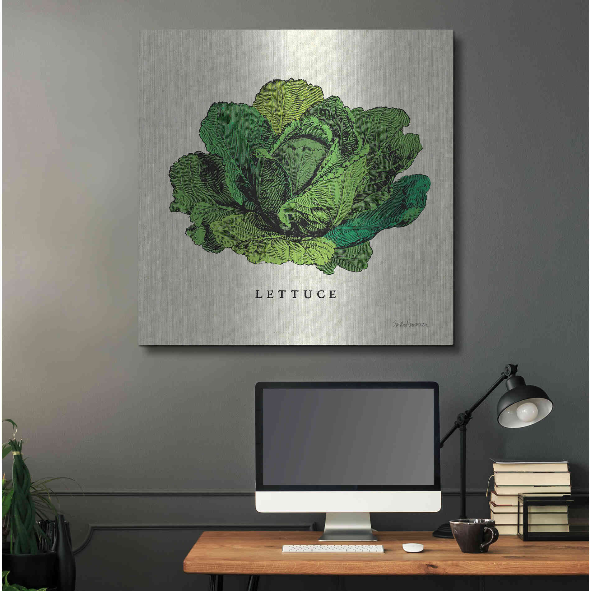 Luxe Metal Art 'Linen Vegetable II v2' by Studio Mousseau, Metal Wall Art,36x36