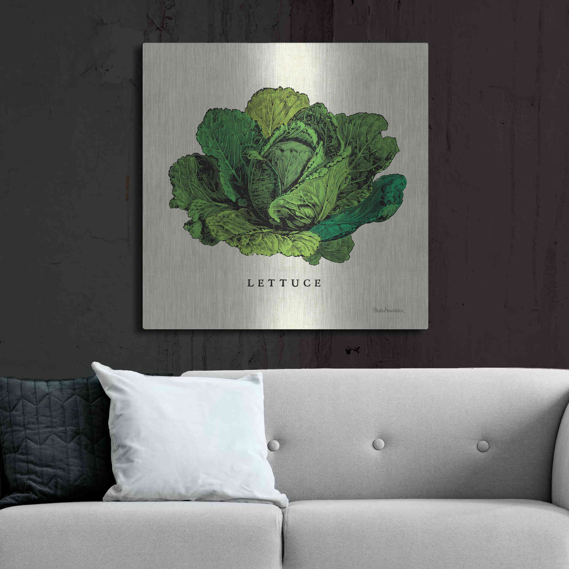 Luxe Metal Art 'Linen Vegetable II v2' by Studio Mousseau, Metal Wall Art,36x36