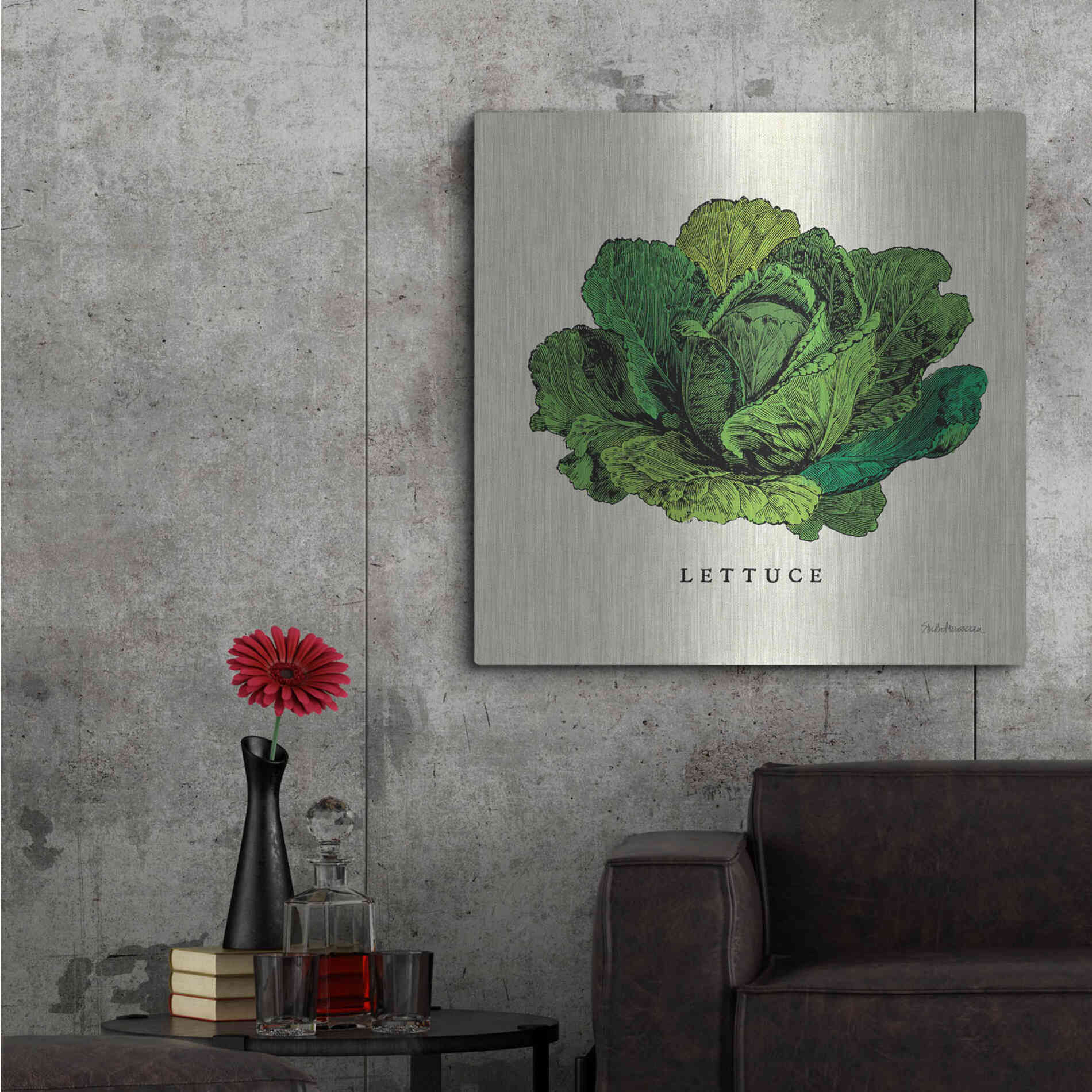 Luxe Metal Art 'Linen Vegetable II v2' by Studio Mousseau, Metal Wall Art,36x36