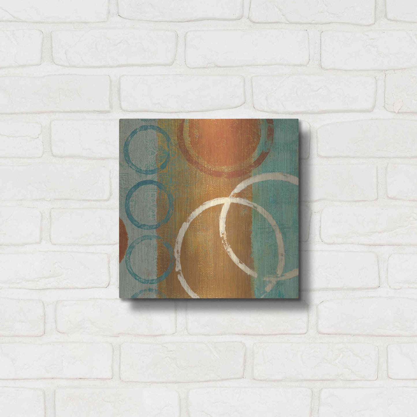 Luxe Metal Art 'Abstract of Circles' by Studio Mousseau, Metal Wall Art,12x12