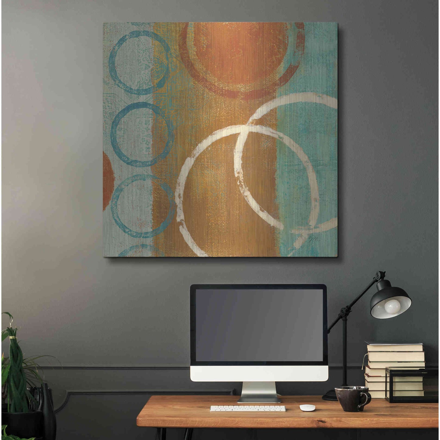 Luxe Metal Art 'Abstract of Circles' by Studio Mousseau, Metal Wall Art,36x36