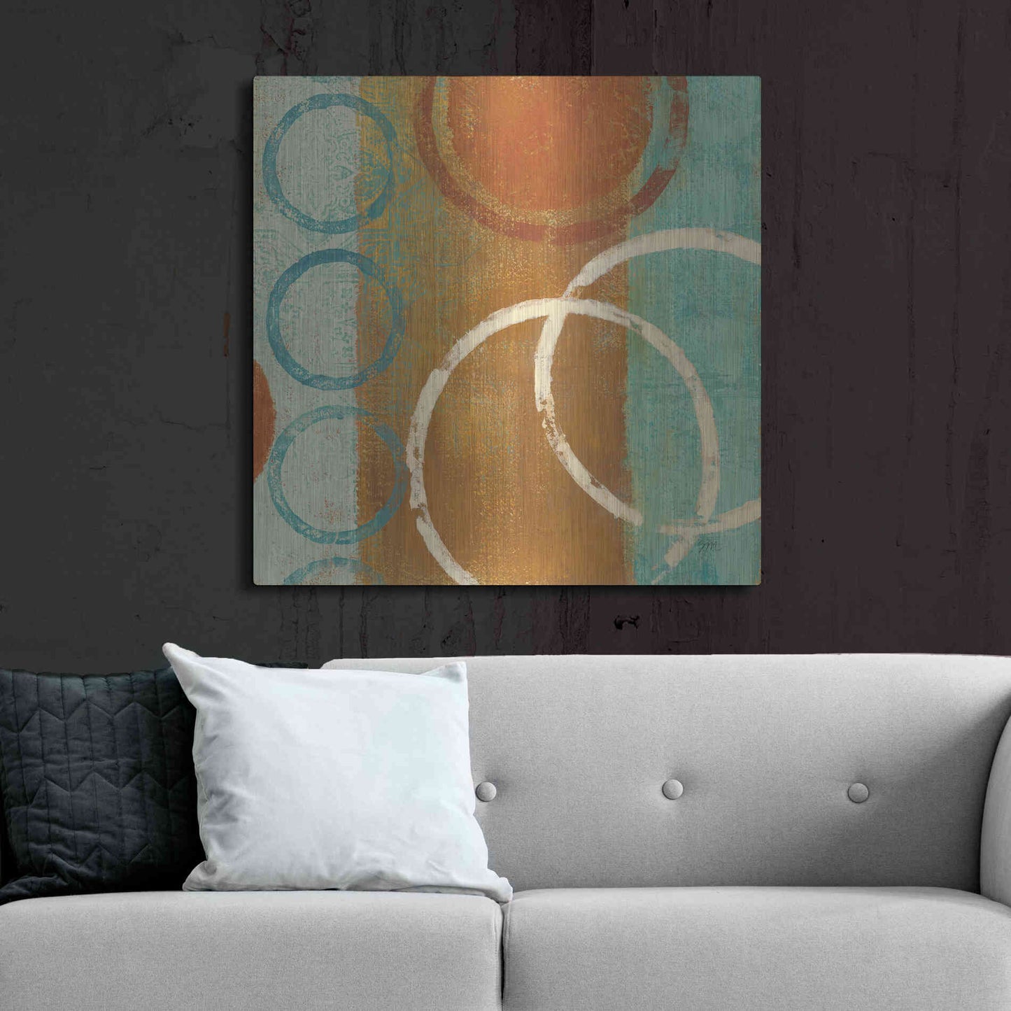 Luxe Metal Art 'Abstract of Circles' by Studio Mousseau, Metal Wall Art,36x36