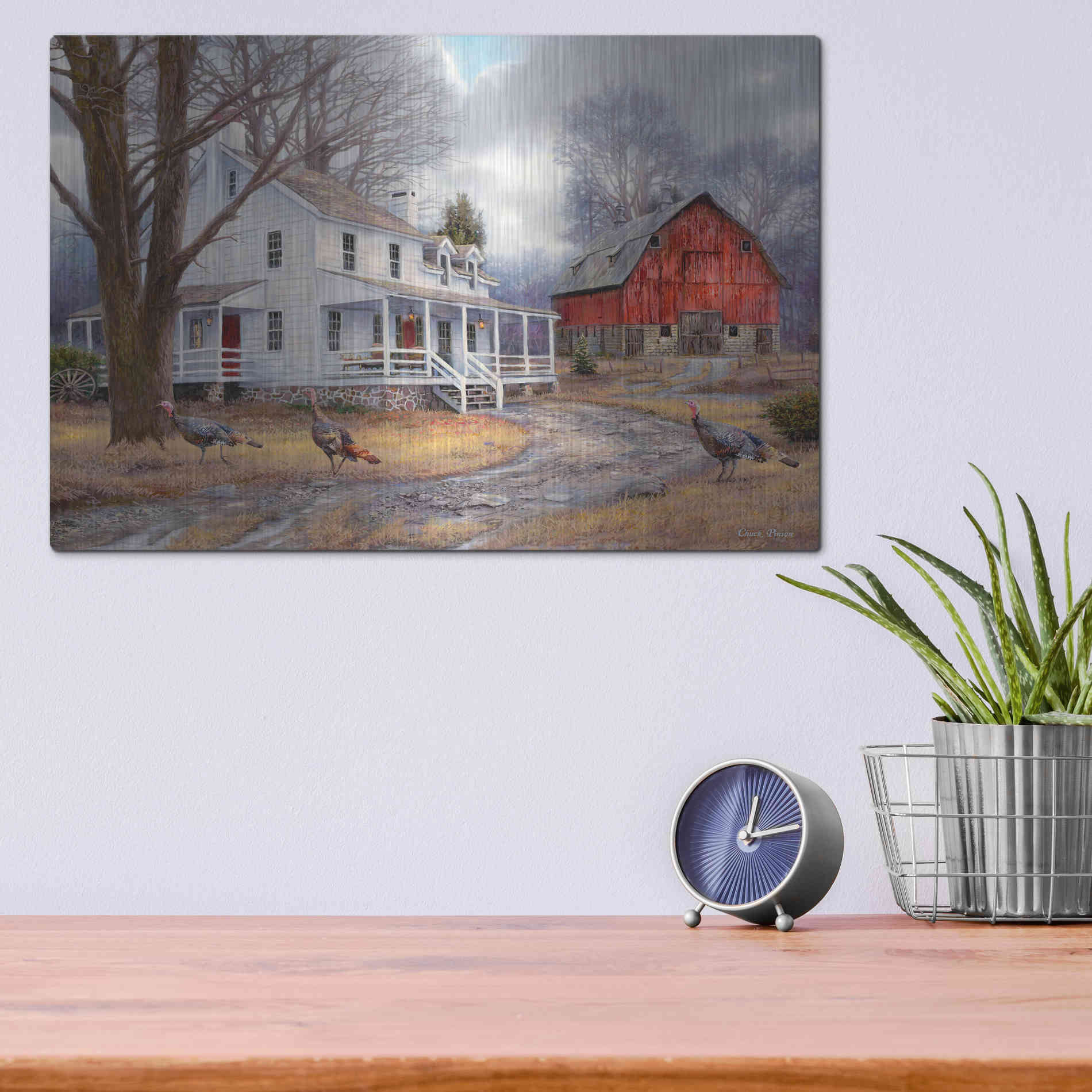 Luxe Metal Art 'The Way It Used To Be' by Chuck Pinson, Metal Wall Art,16x12