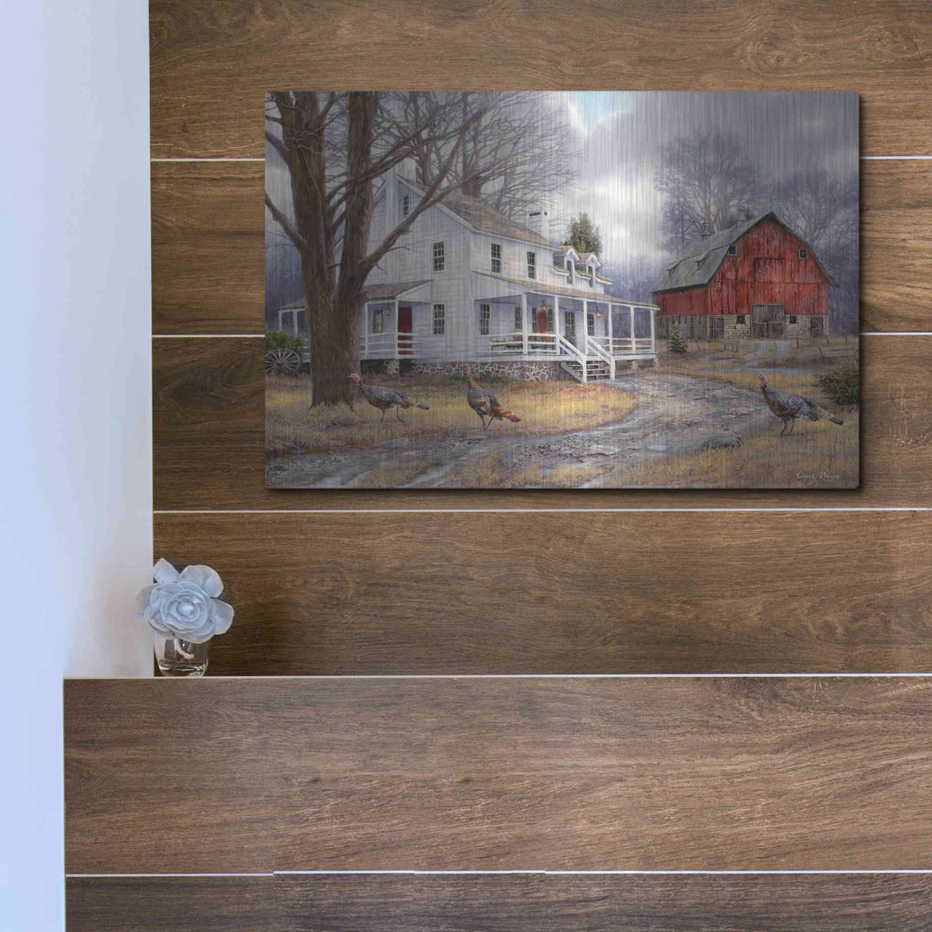 Luxe Metal Art 'The Way It Used To Be' by Chuck Pinson, Metal Wall Art,16x12