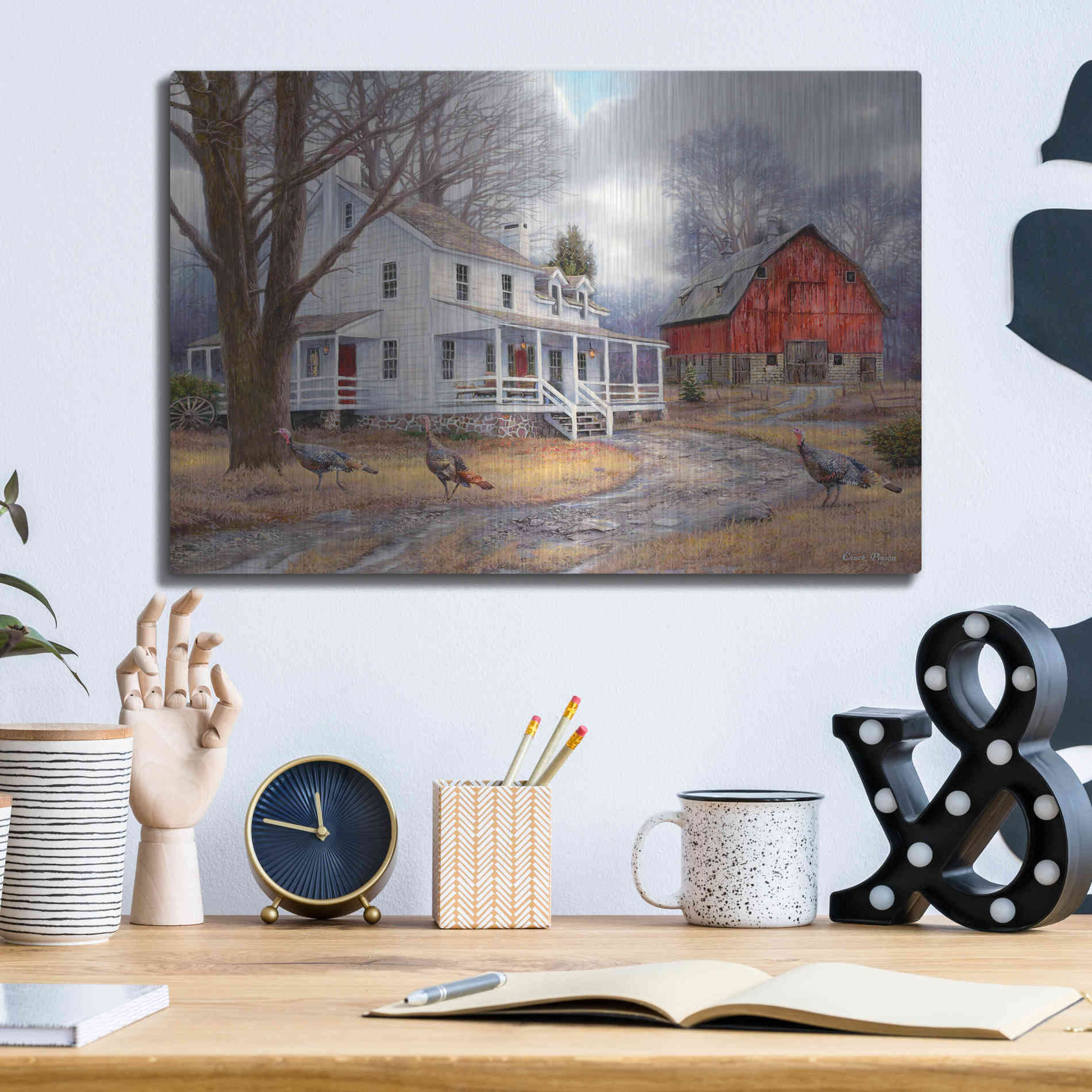 Luxe Metal Art 'The Way It Used To Be' by Chuck Pinson, Metal Wall Art,16x12
