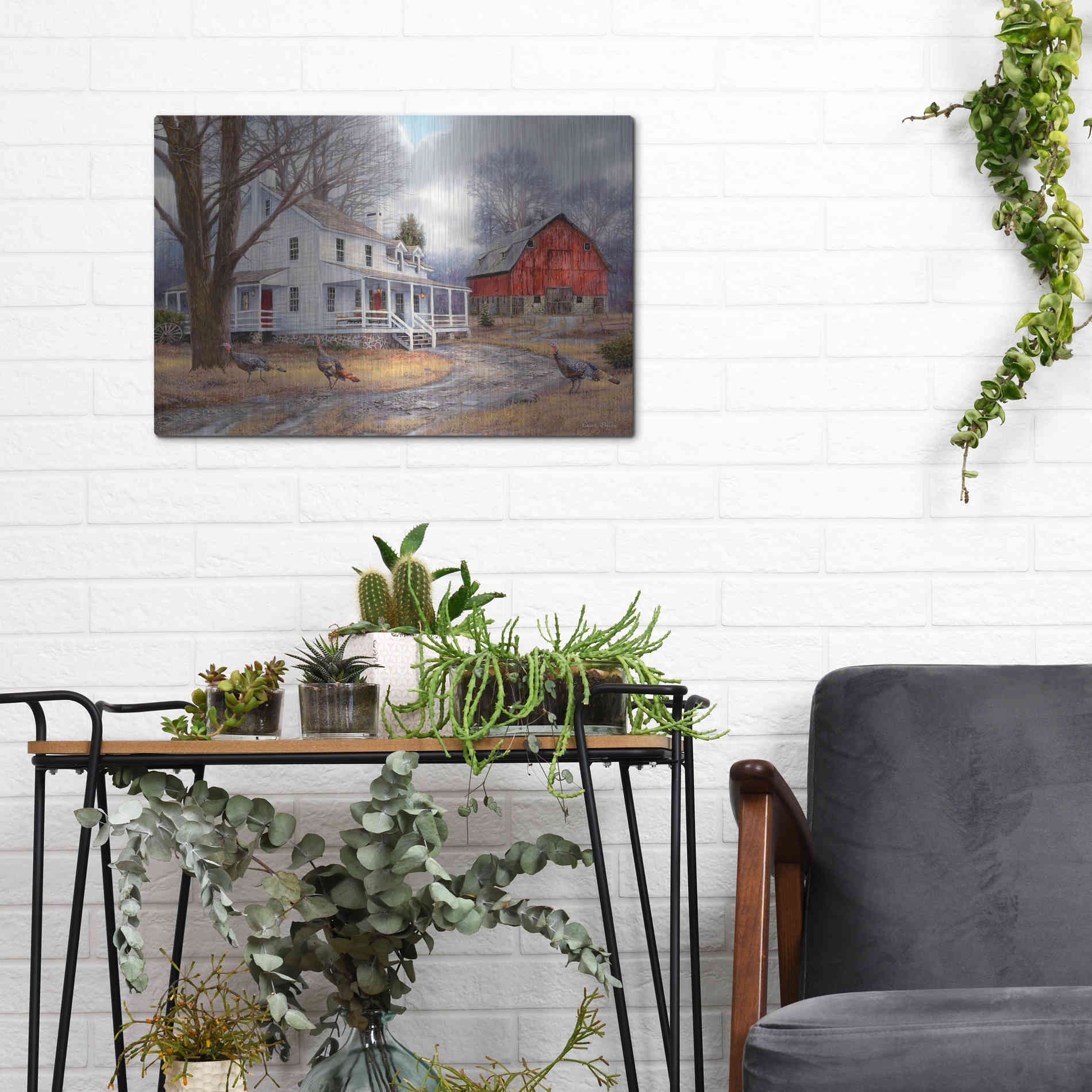 Luxe Metal Art 'The Way It Used To Be' by Chuck Pinson, Metal Wall Art,16x12