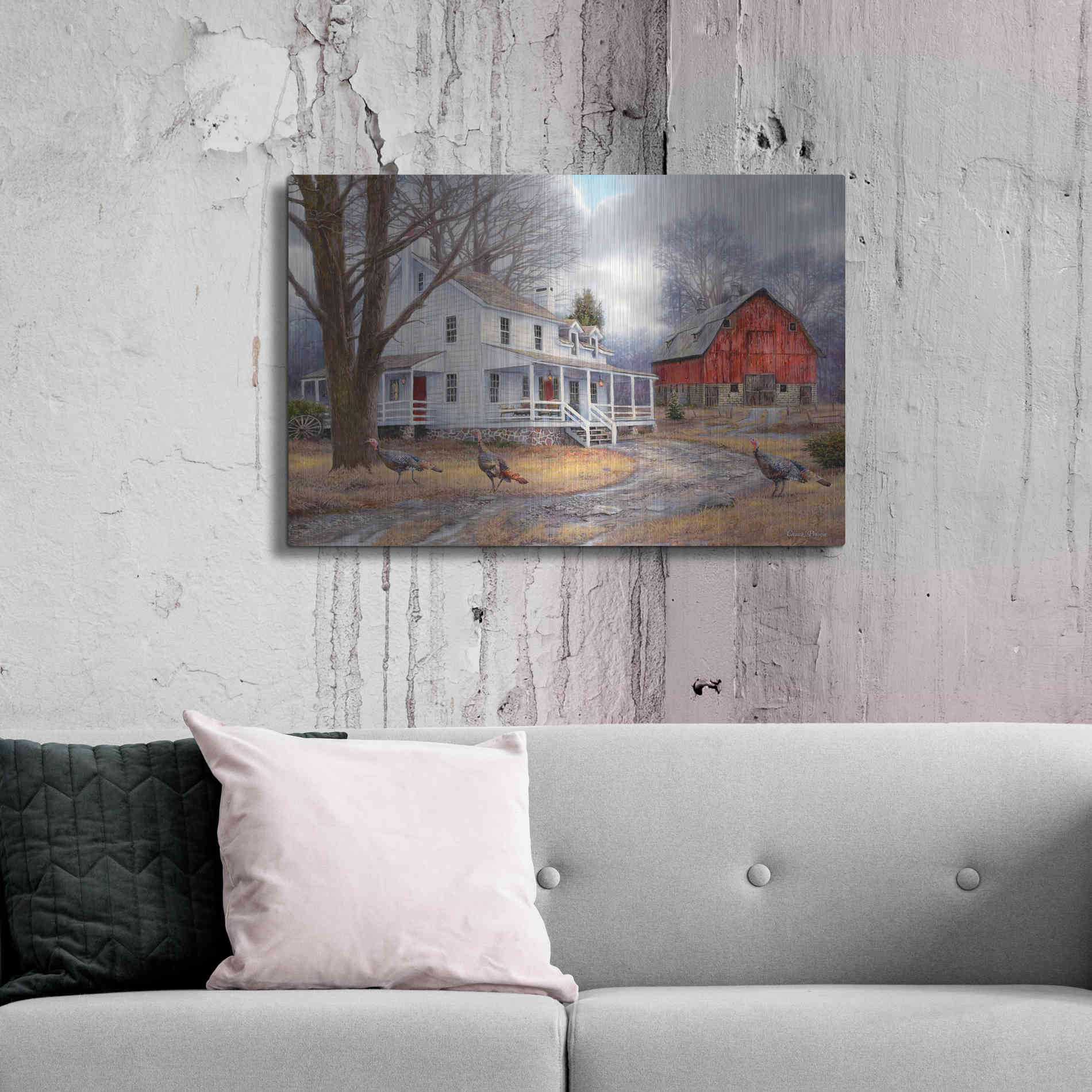 Luxe Metal Art 'The Way It Used To Be' by Chuck Pinson, Metal Wall Art,36x24