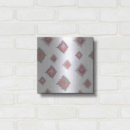 Luxe Metal Art 'Playful Llamas Pattern II' by Farida Zaman, Metal Wall Art,12x12