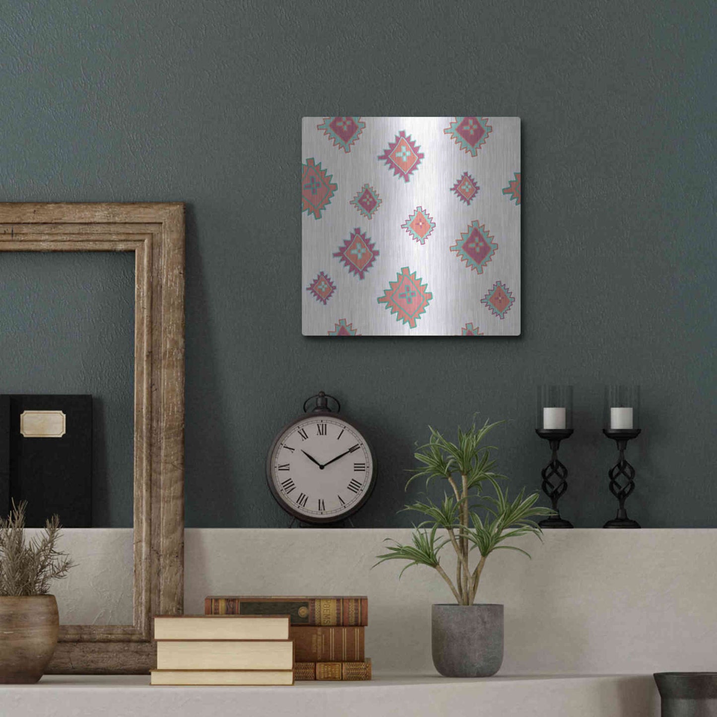 Luxe Metal Art 'Playful Llamas Pattern II' by Farida Zaman, Metal Wall Art,12x12