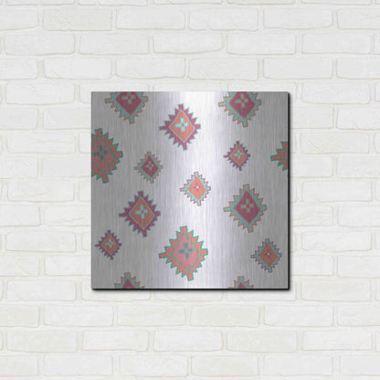 Luxe Metal Art 'Playful Llamas Pattern II' by Farida Zaman, Metal Wall Art,24x24