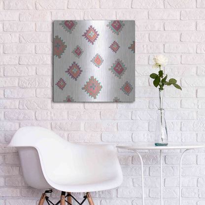 Luxe Metal Art 'Playful Llamas Pattern II' by Farida Zaman, Metal Wall Art,24x24