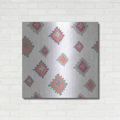 Luxe Metal Art 'Playful Llamas Pattern II' by Farida Zaman, Metal Wall Art,36x36