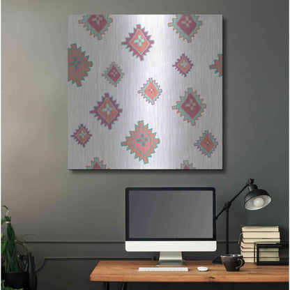 Luxe Metal Art 'Playful Llamas Pattern II' by Farida Zaman, Metal Wall Art,36x36