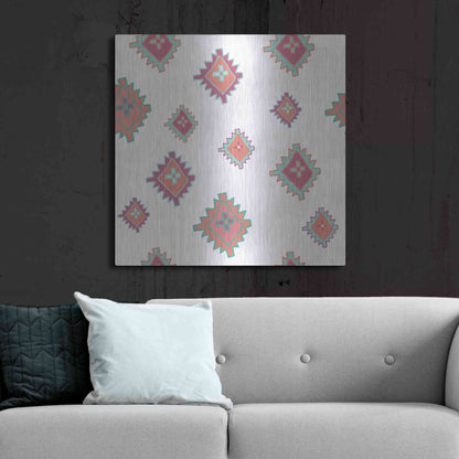 Luxe Metal Art 'Playful Llamas Pattern II' by Farida Zaman, Metal Wall Art,36x36