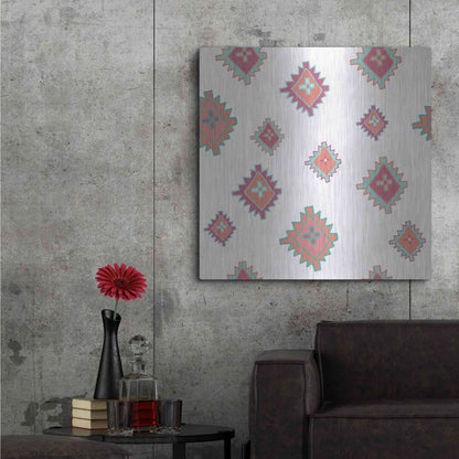 Luxe Metal Art 'Playful Llamas Pattern II' by Farida Zaman, Metal Wall Art,36x36