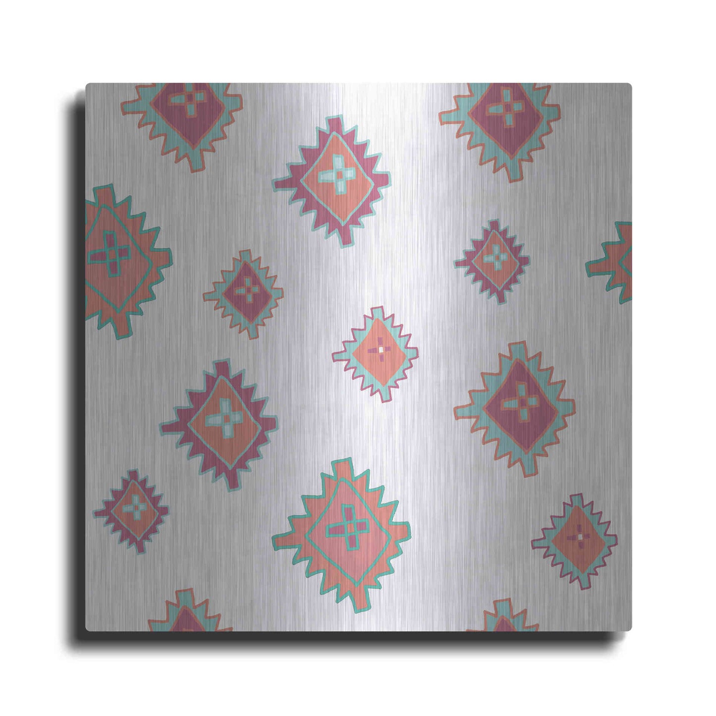 Luxe Metal Art 'Playful Llamas Pattern II' by Farida Zaman, Metal Wall Art