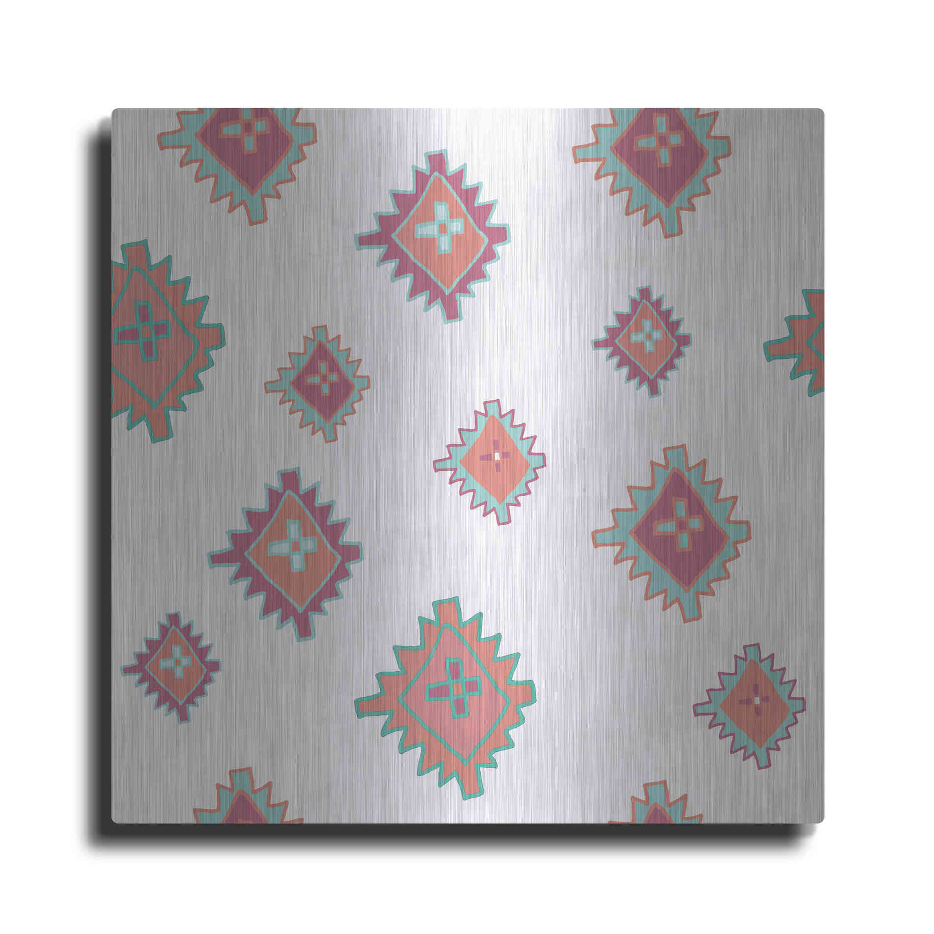 Luxe Metal Art 'Playful Llamas Pattern II' by Farida Zaman, Metal Wall Art