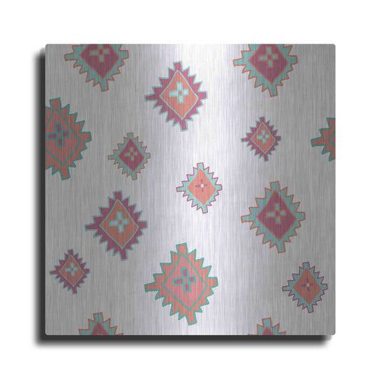 Luxe Metal Art 'Playful Llamas Pattern II' by Farida Zaman, Metal Wall Art