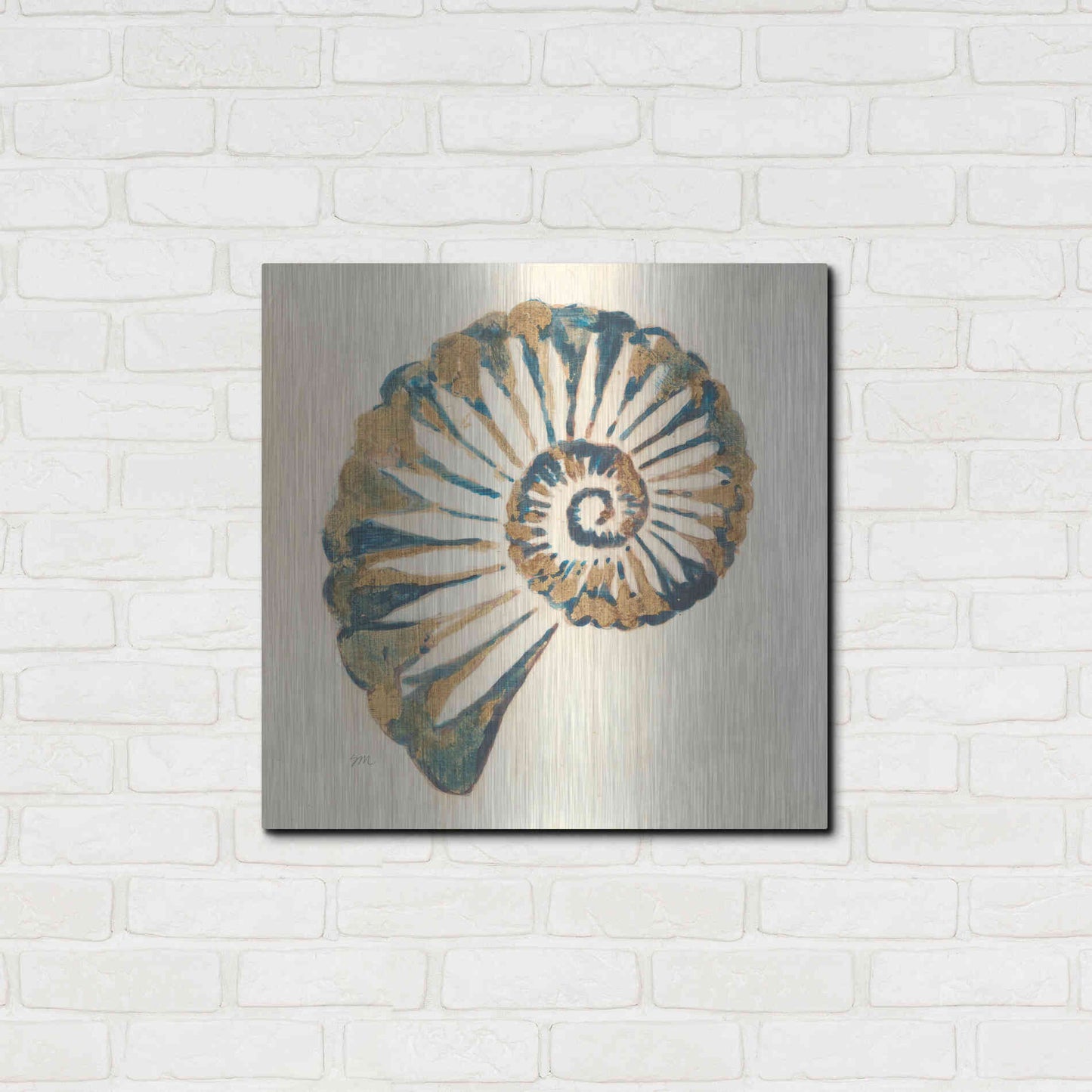 Luxe Metal Art 'Shell I' by Studio Mousseau, Metal Wall Art,24x24