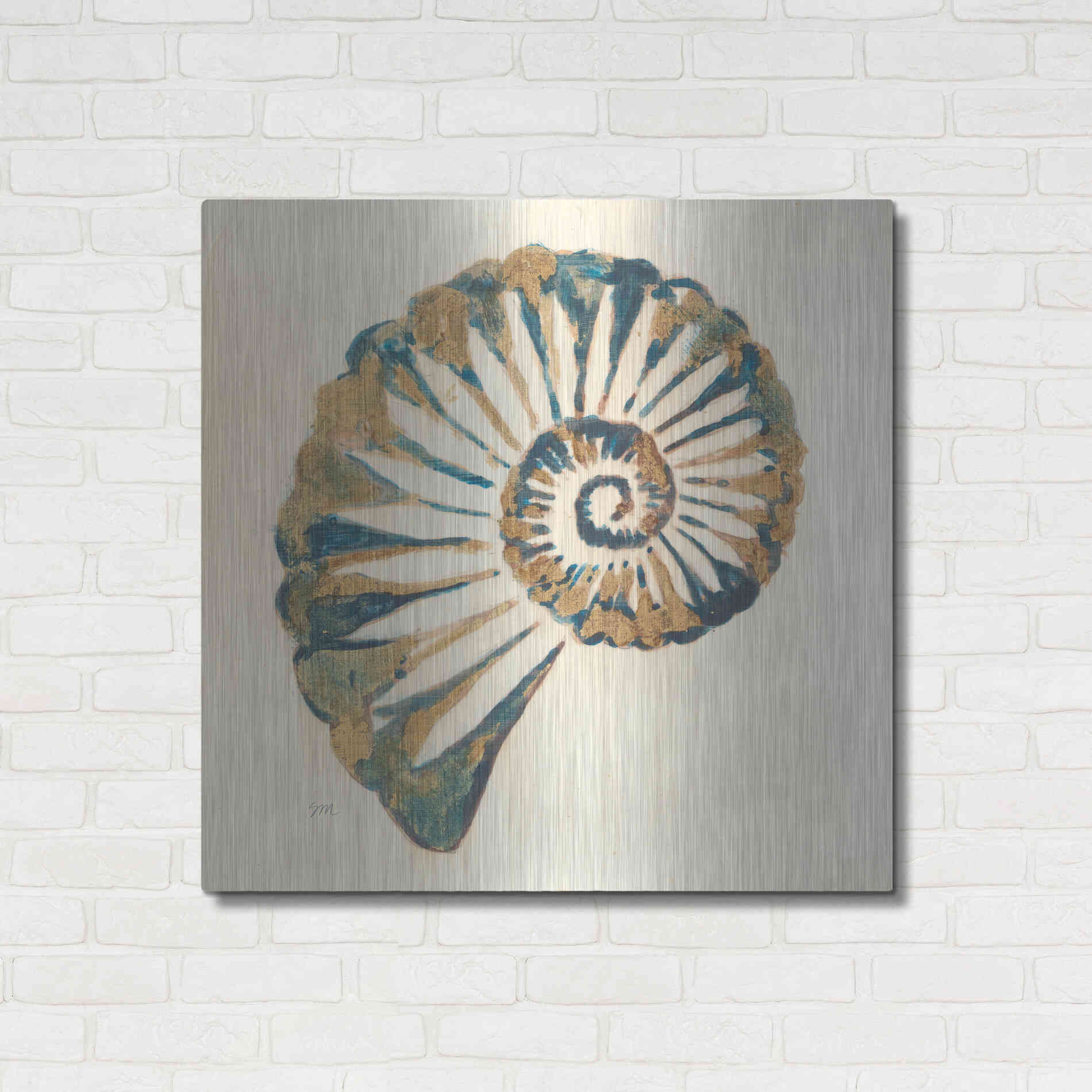 Luxe Metal Art 'Shell I' by Studio Mousseau, Metal Wall Art,36x36