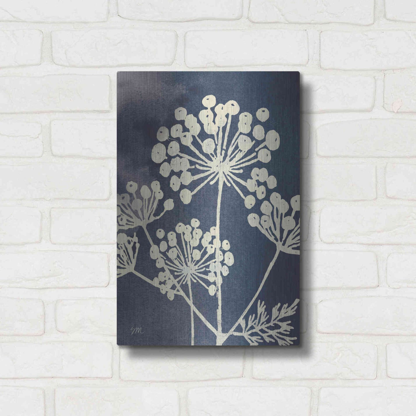 Luxe Metal Art 'Dark Blue Sky Garden I' by Studio Mousseau, Metal Wall Art,12x16