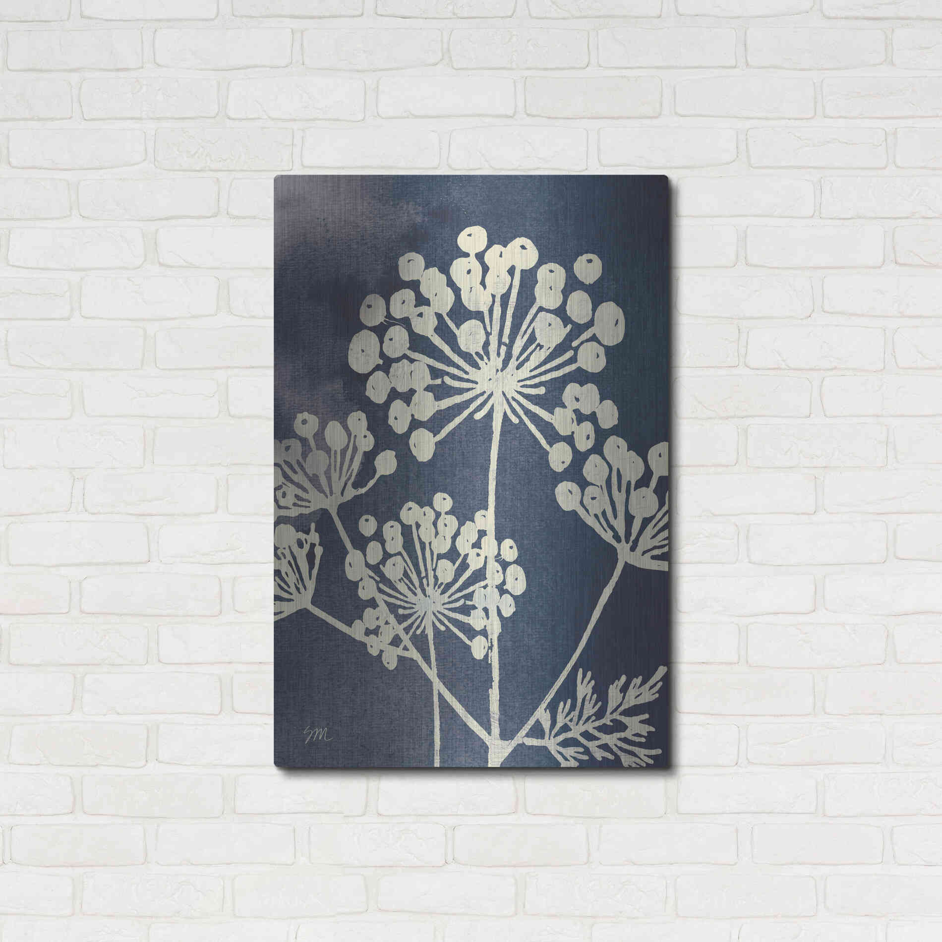 Luxe Metal Art 'Dark Blue Sky Garden I' by Studio Mousseau, Metal Wall Art,24x36