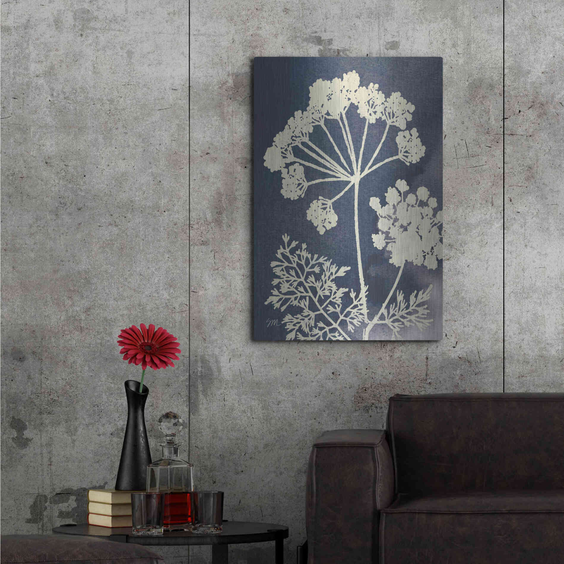 Luxe Metal Art 'Dark Blue Sky Garden II' by Studio Mousseau, Metal Wall Art,24x36