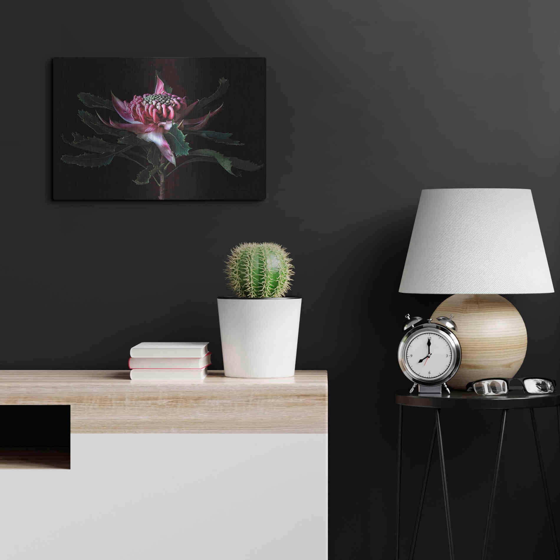 Luxe Metal Art 'Salmon Waratah I' by Elise Catterall, Metal Wall Art,24x16