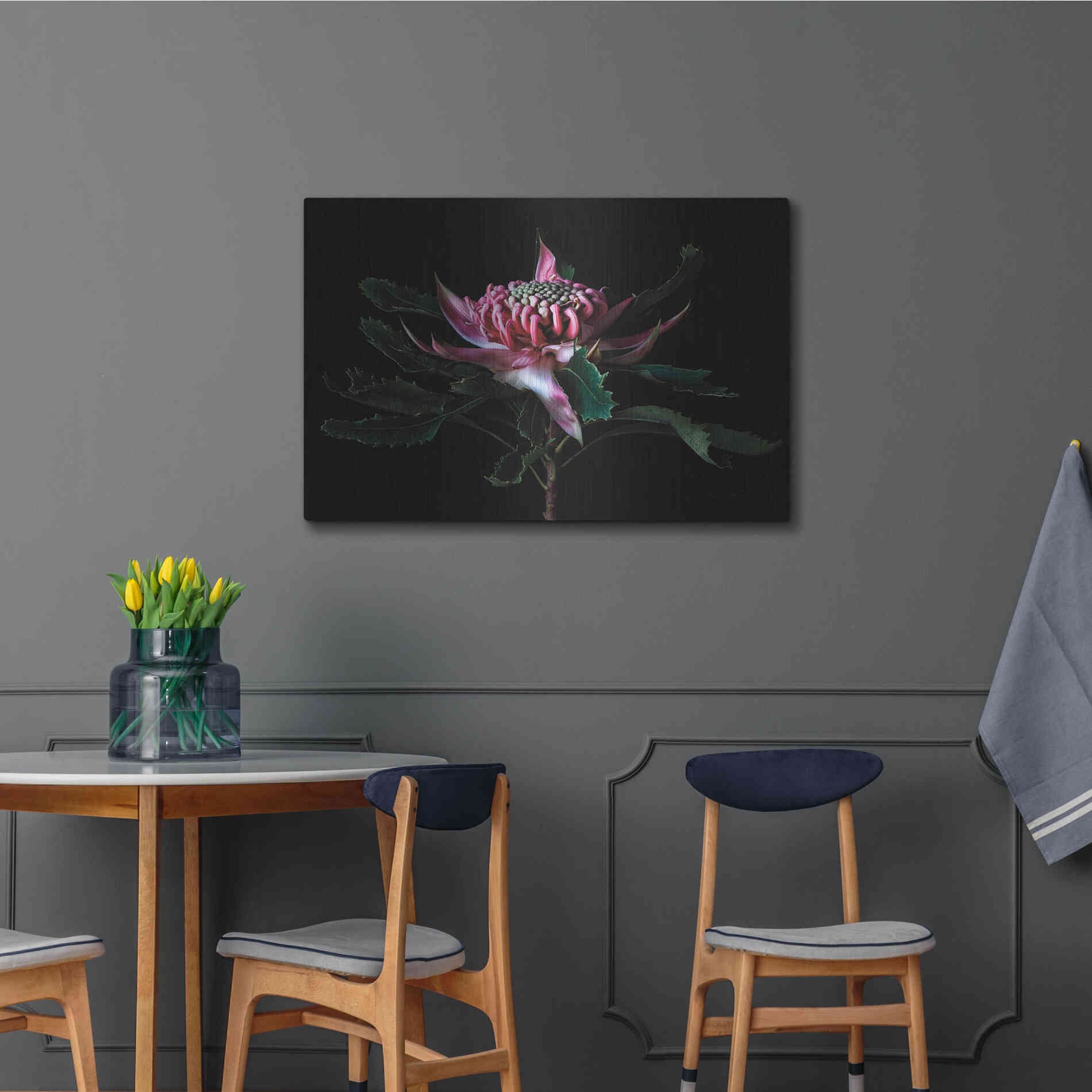 Luxe Metal Art 'Salmon Waratah I' by Elise Catterall, Metal Wall Art,36x24