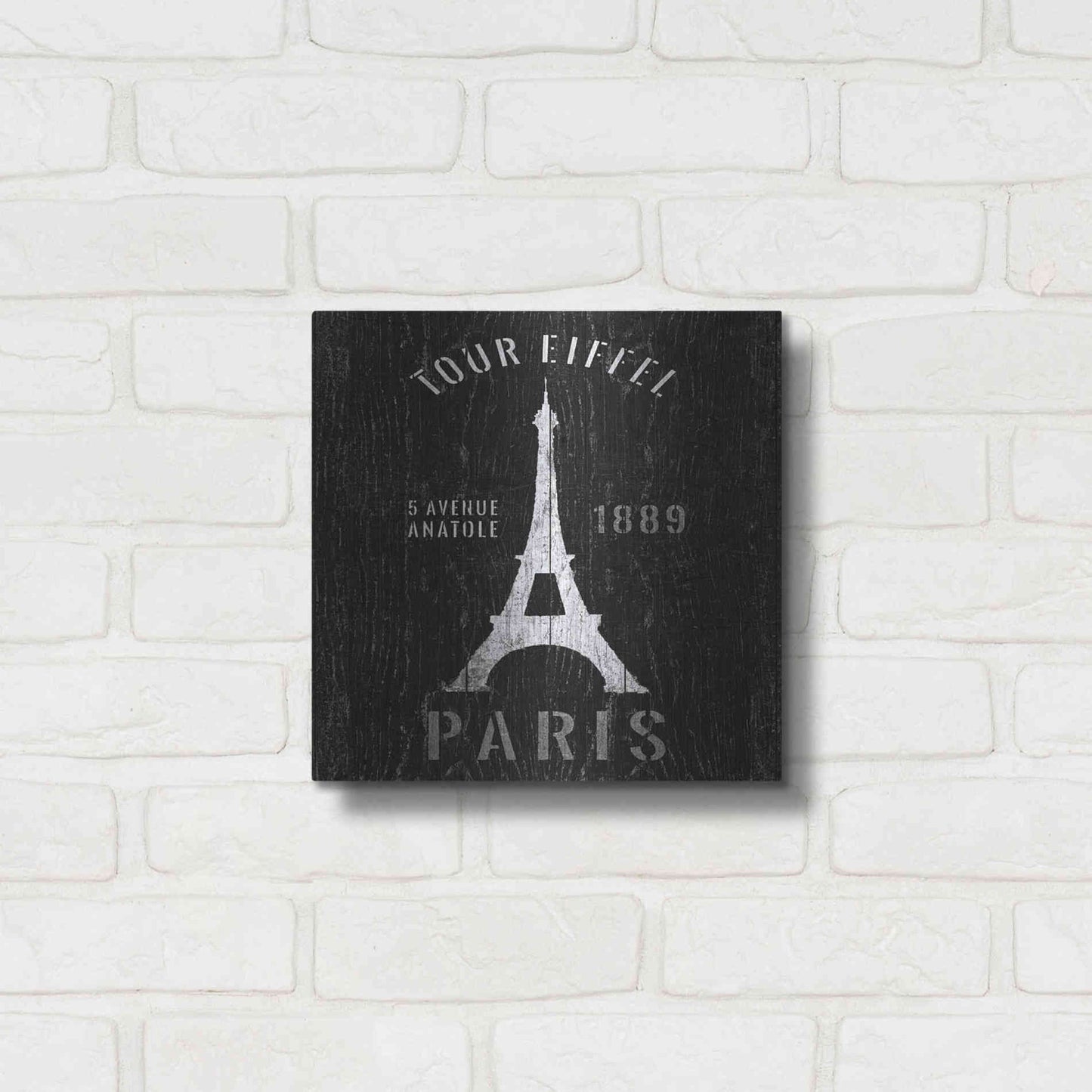 Luxe Metal Art 'Refurbished Eiffel Tower' by Wild Apple Portfolio, Metal Wall Art,12x12