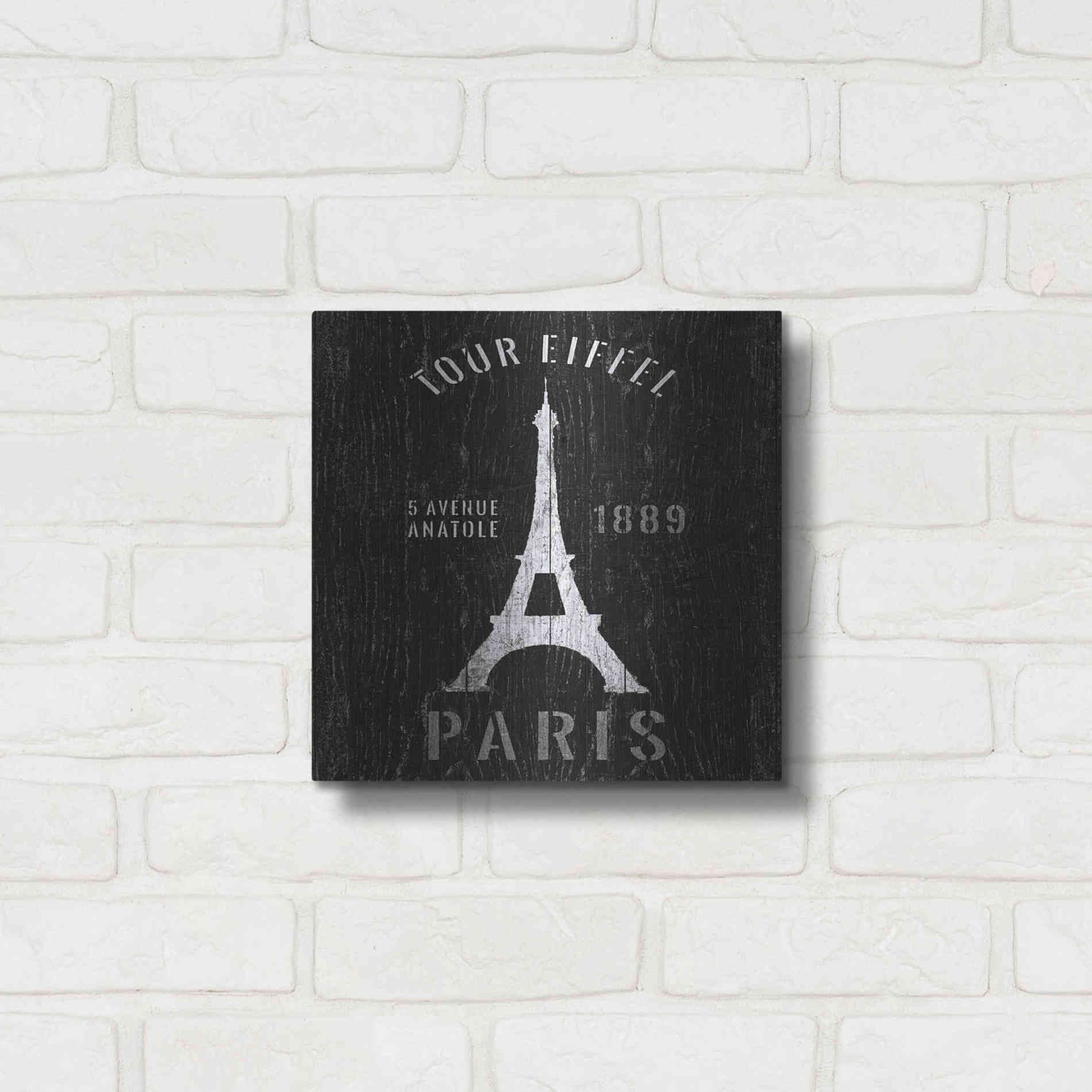 Luxe Metal Art 'Refurbished Eiffel Tower' by Wild Apple Portfolio, Metal Wall Art,12x12
