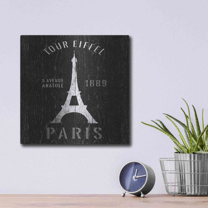 Luxe Metal Art 'Refurbished Eiffel Tower' by Wild Apple Portfolio, Metal Wall Art,12x12