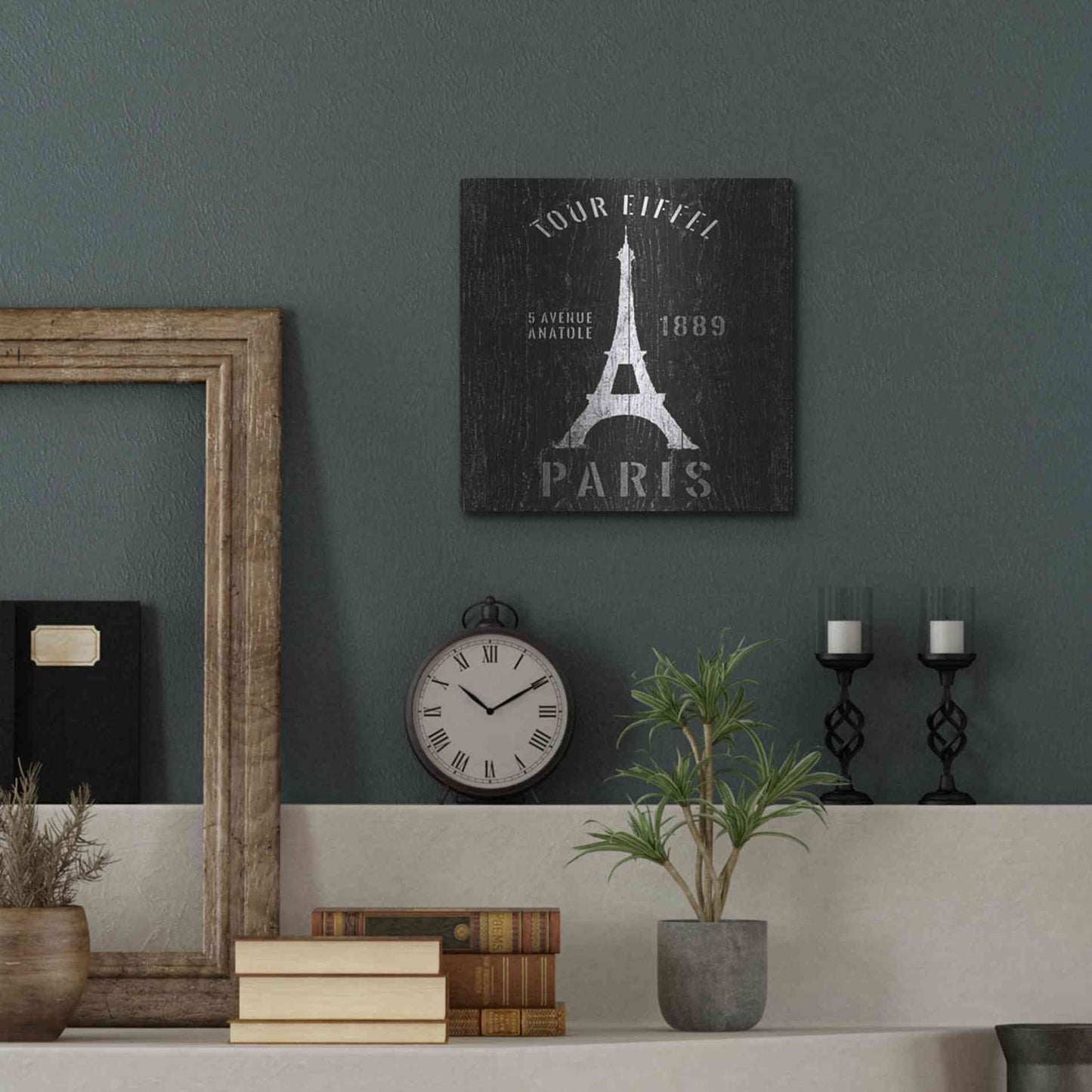 Luxe Metal Art 'Refurbished Eiffel Tower' by Wild Apple Portfolio, Metal Wall Art,12x12