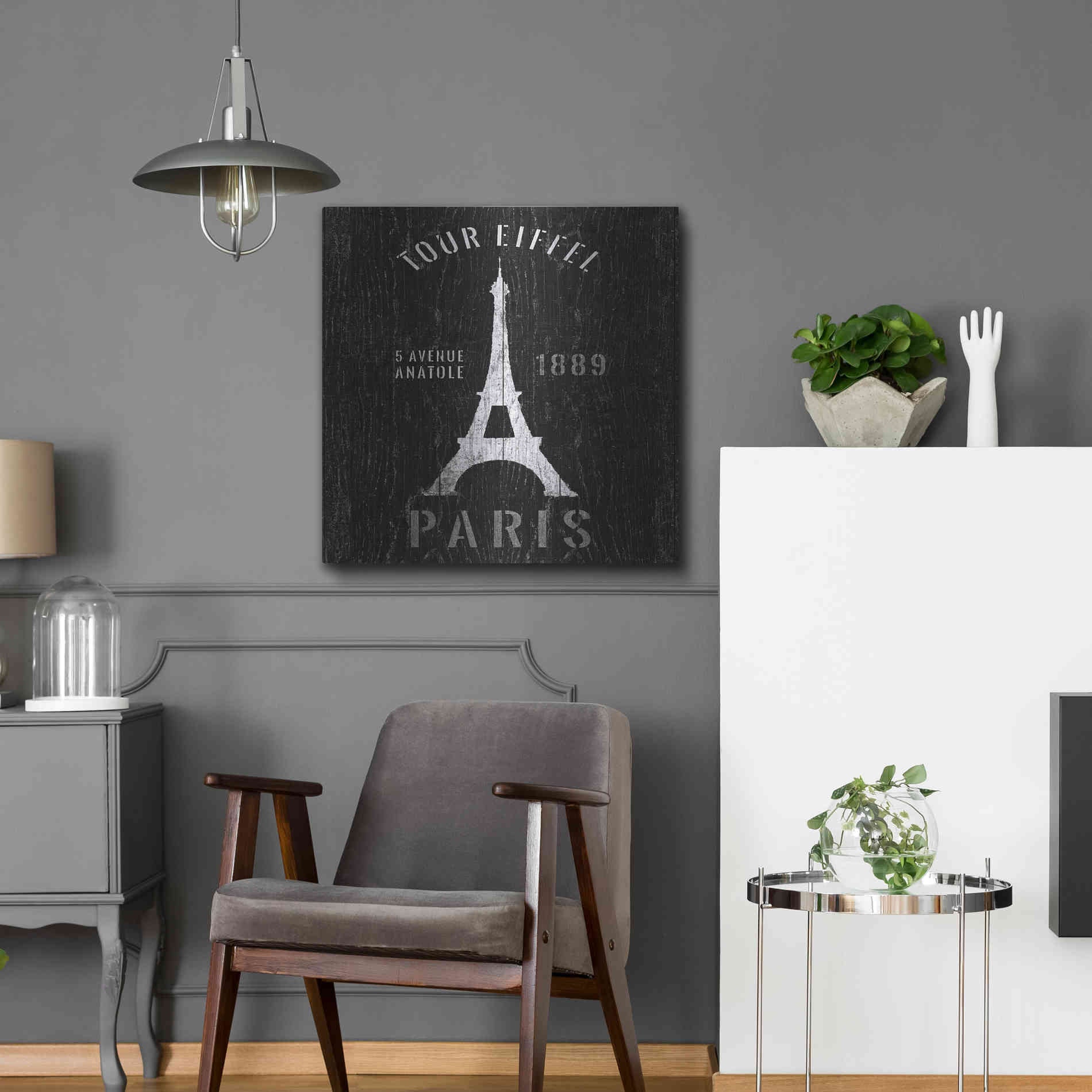 Luxe Metal Art 'Refurbished Eiffel Tower' by Wild Apple Portfolio, Metal Wall Art,24x24