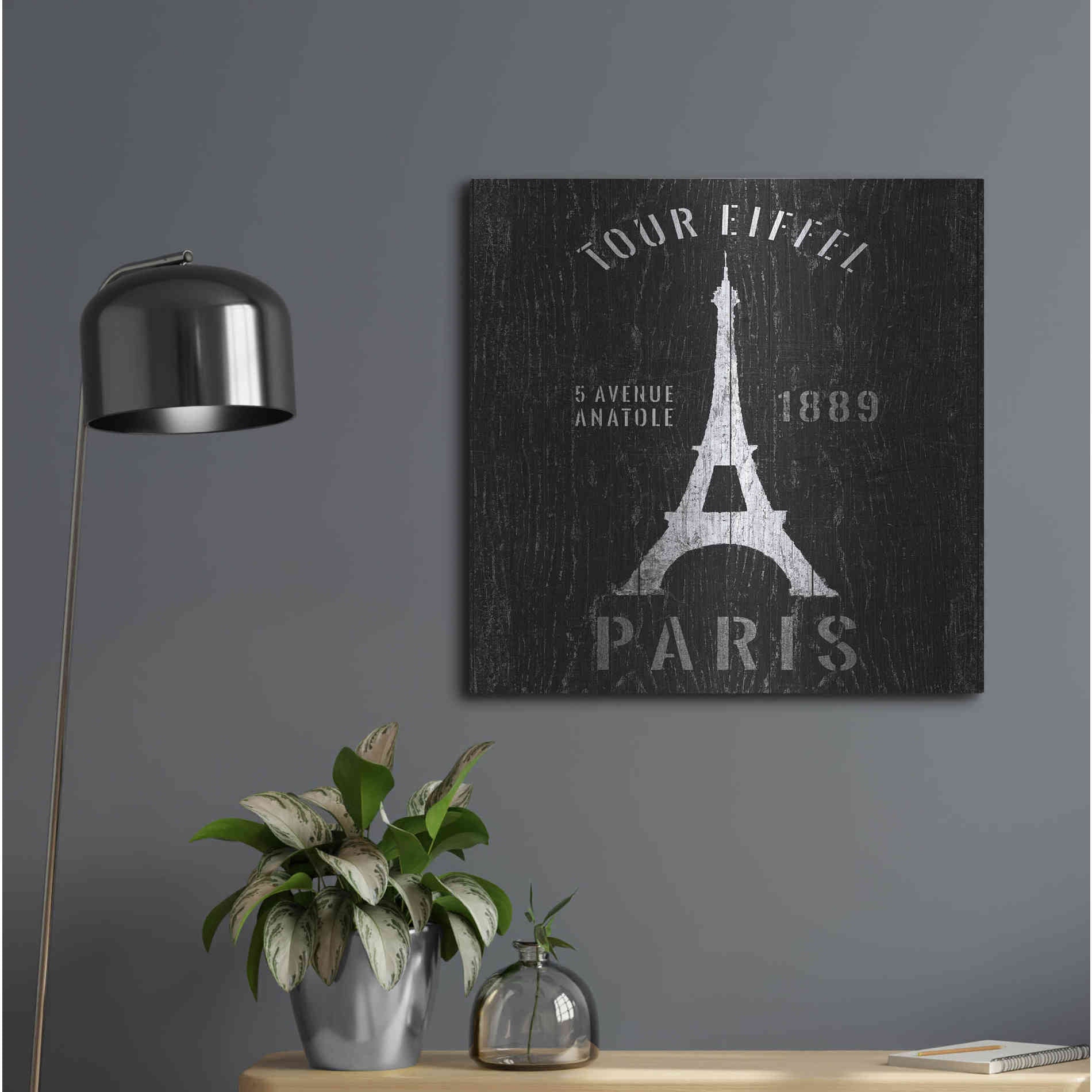 Luxe Metal Art 'Refurbished Eiffel Tower' by Wild Apple Portfolio, Metal Wall Art,24x24