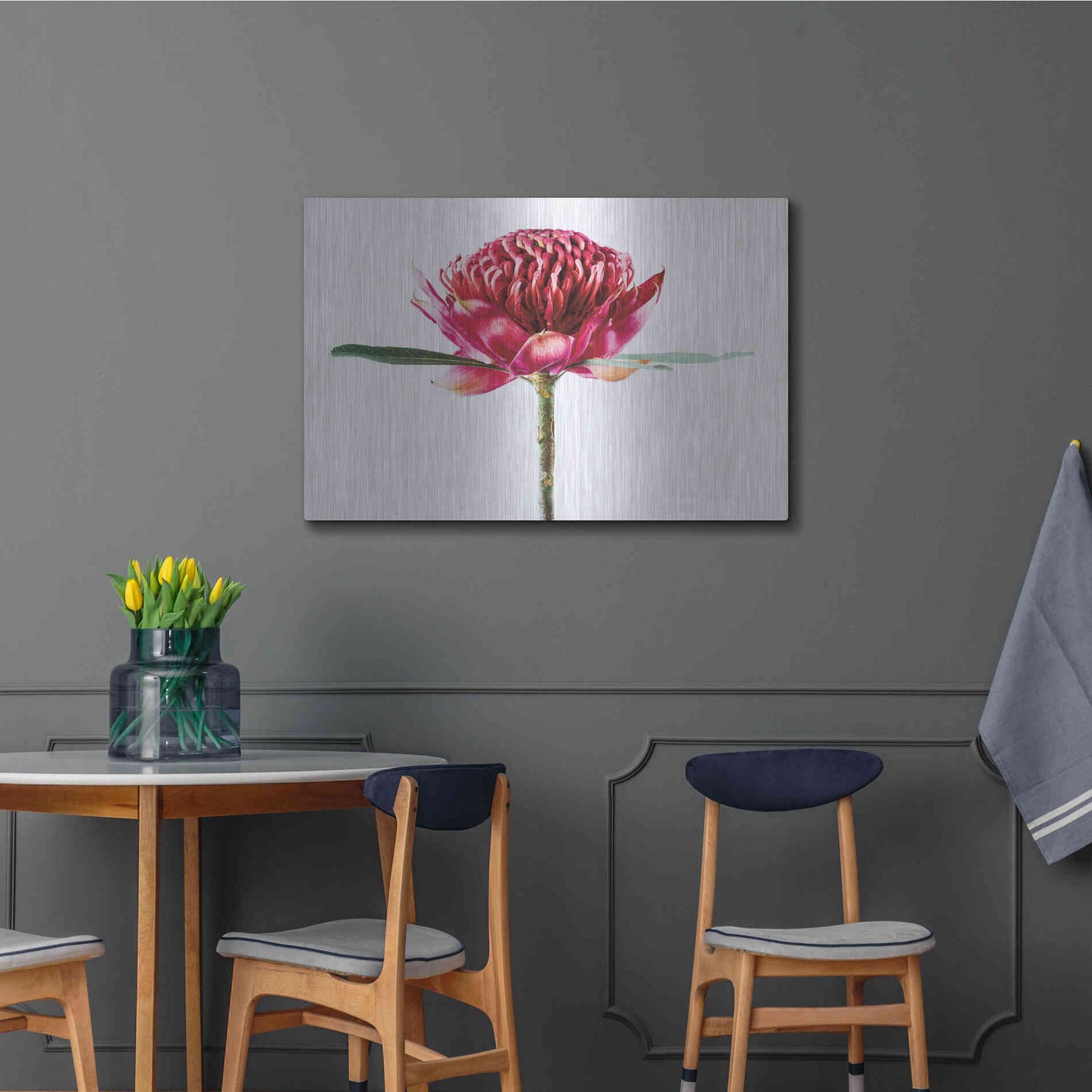 Luxe Metal Art 'Waratah Flower' by Elise Catterall, Metal Wall Art,36x24