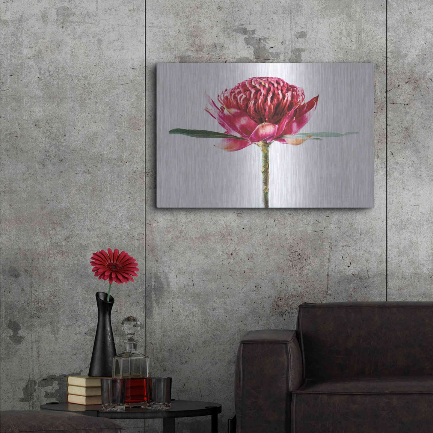 Luxe Metal Art 'Waratah Flower' by Elise Catterall, Metal Wall Art,36x24