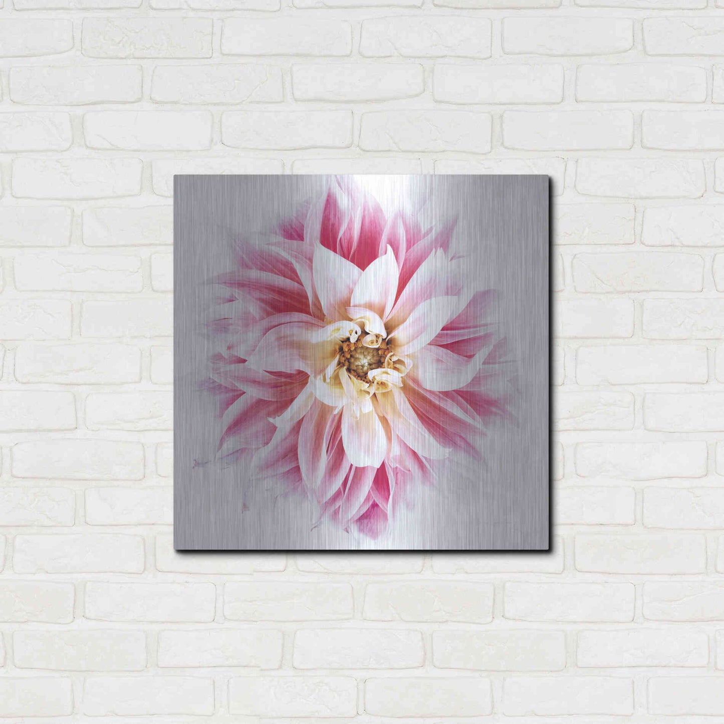 Luxe Metal Art 'Pink Dahlia' by Elise Catterall, Metal Wall Art,24x24