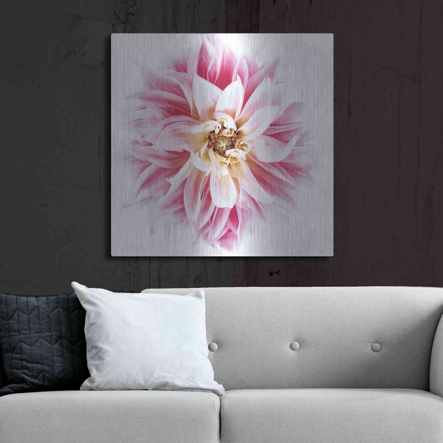 Luxe Metal Art 'Pink Dahlia' by Elise Catterall, Metal Wall Art,36x36